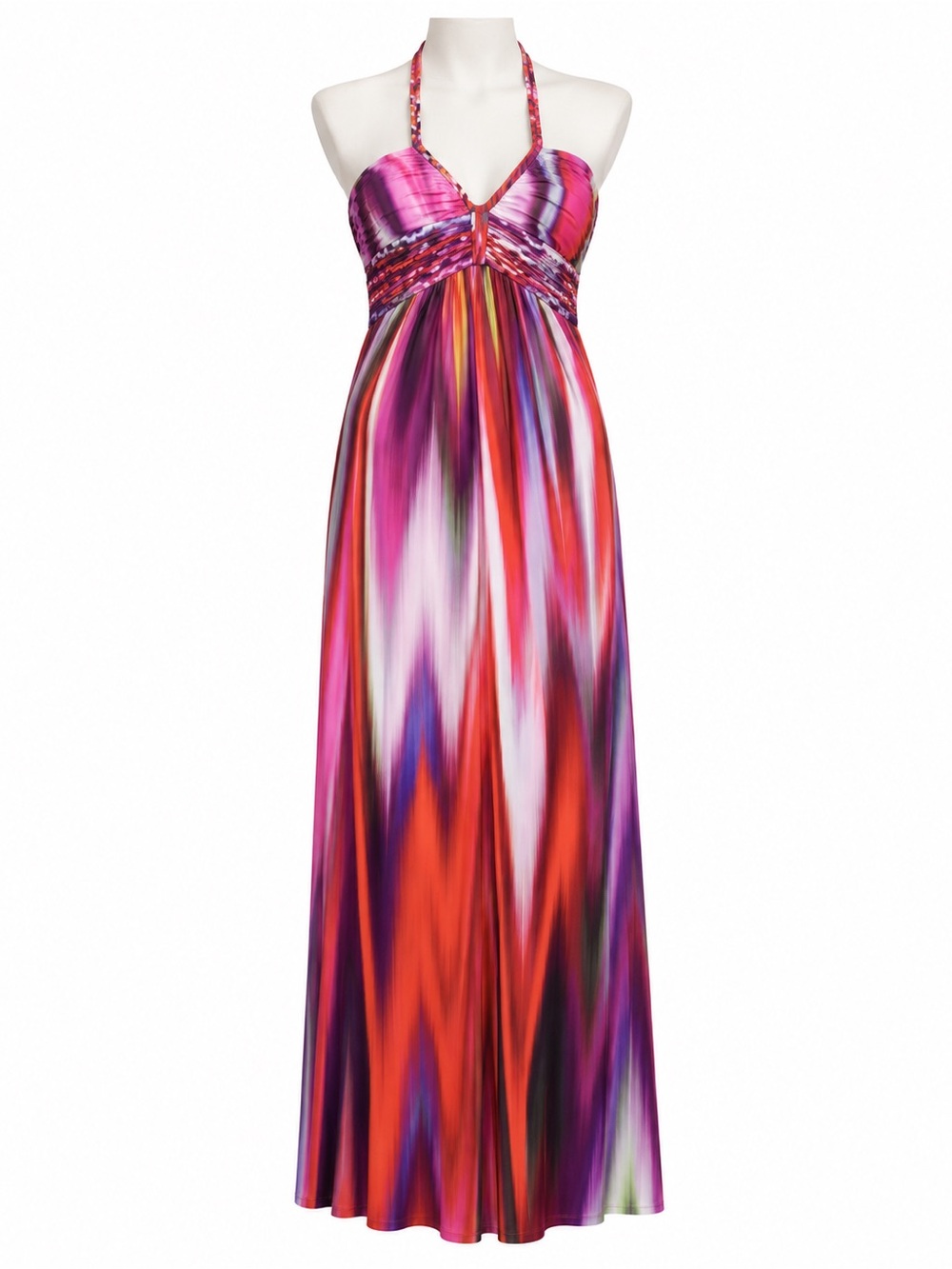 Size XS Sky Women’s Red Purple Multicolour Braided Halter Maxi Dress Boho Ruched